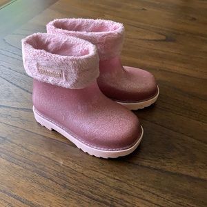 Pink Mini Melissa toddler rain boots